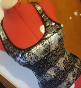 Semi-fitted, Daytrip, sequin racerback tank!